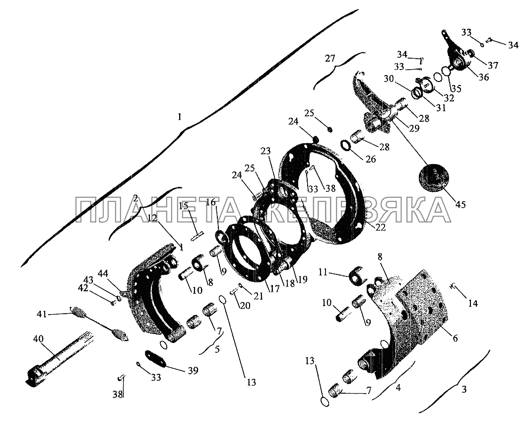 Тормозной механизм передних колес МАЗ-6303 (2005)